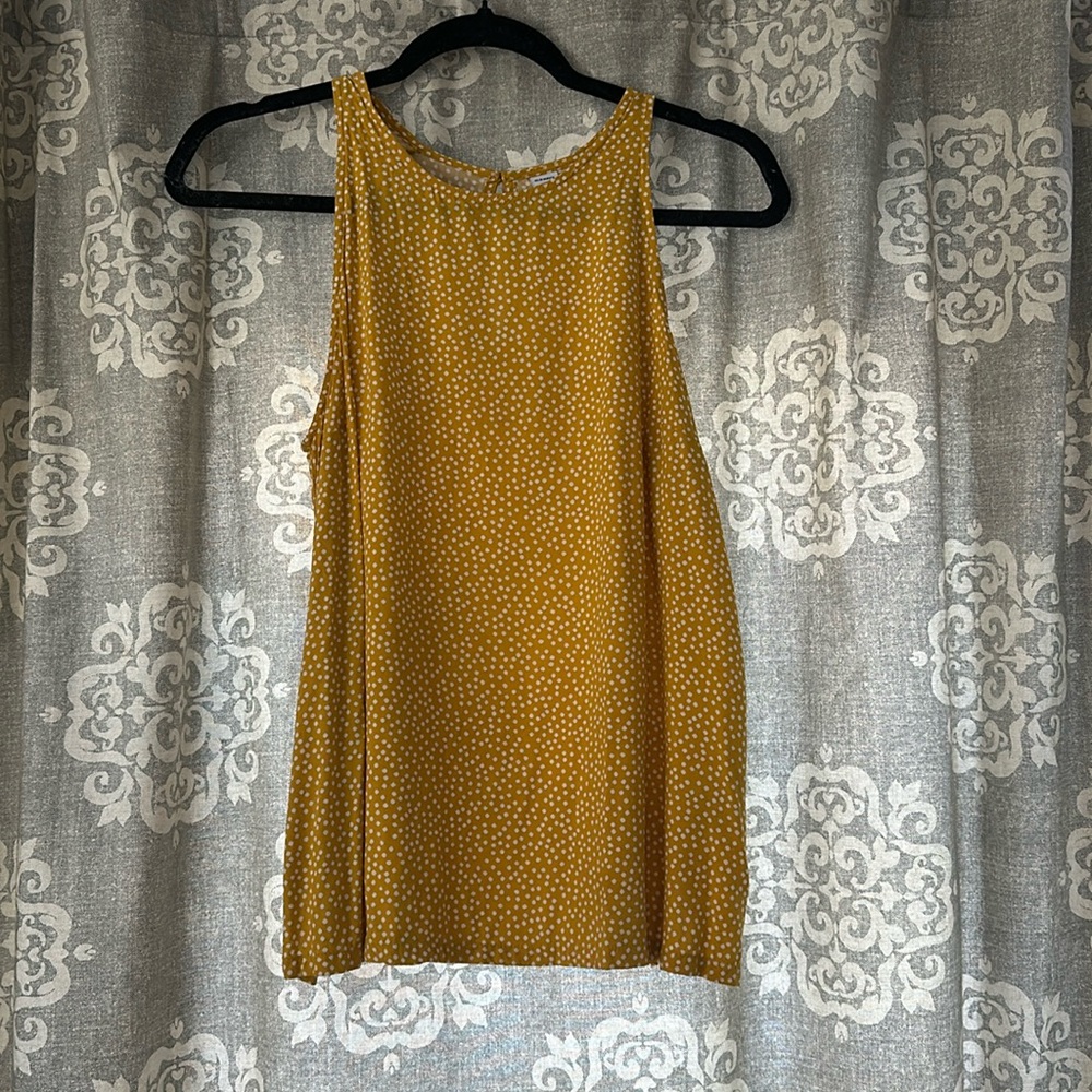 Yellow and White Polka Dot Blouse